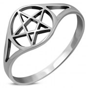 Pentacle Plain Silver Ring, rp119